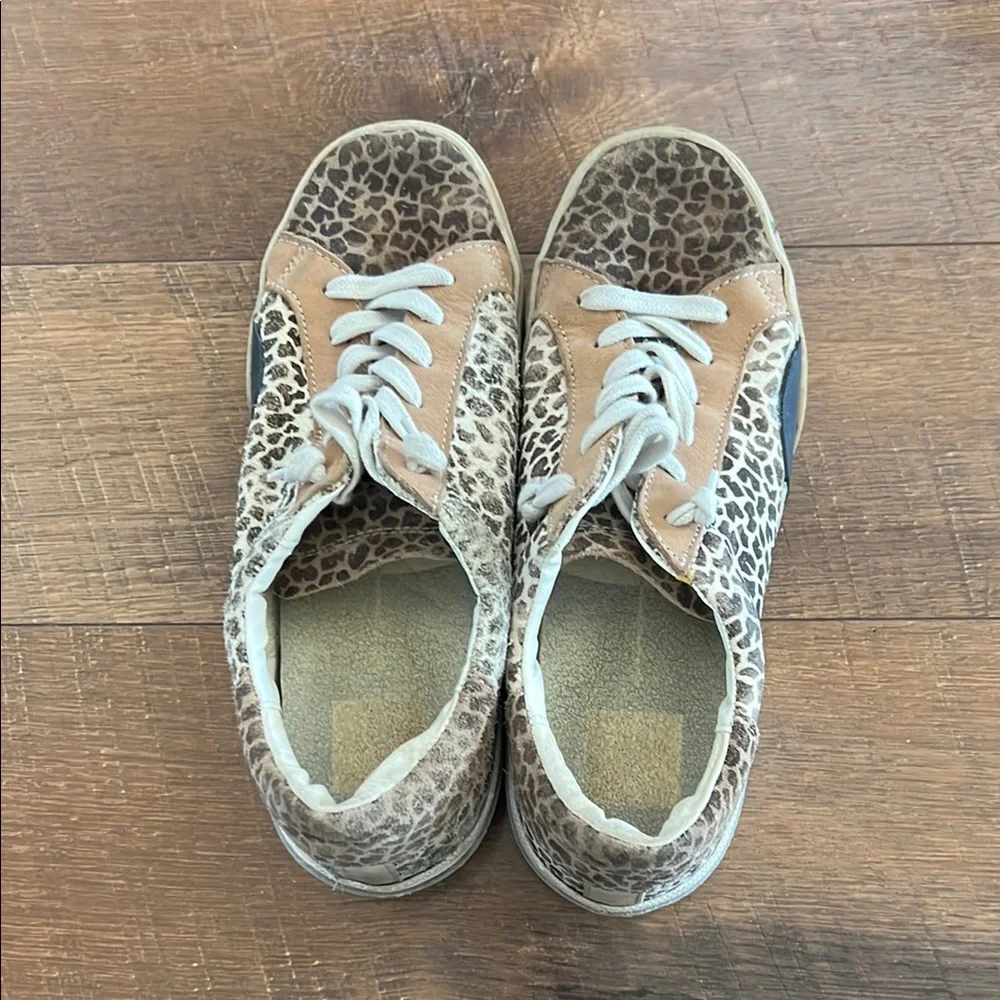 Dolce Vita Brown and White Leopard Print Sneakers